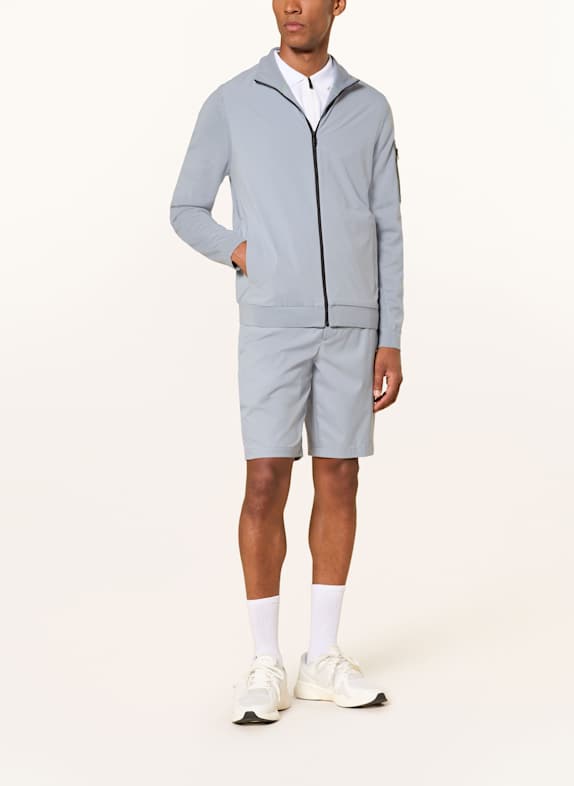 BOSS MOMENTUM cardigan in a material mix with merino wool GRAY
