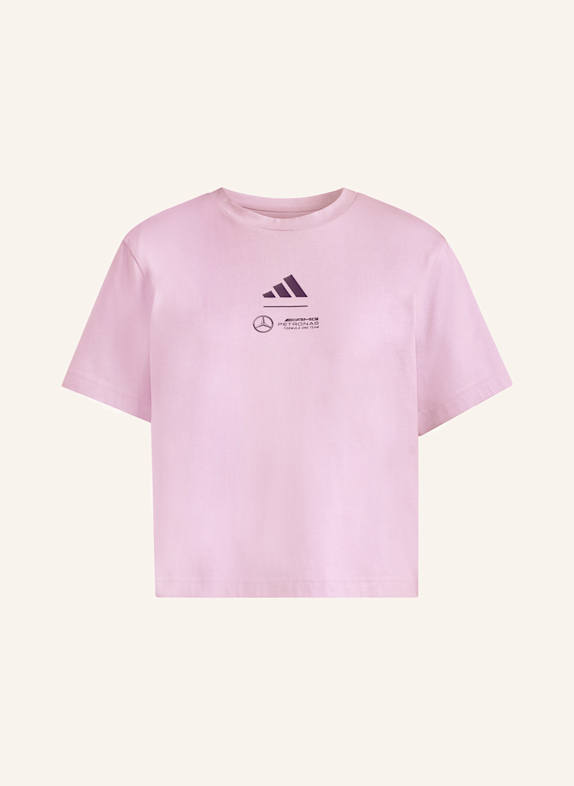 adidas T-Shirt MERCEDES - AMG PETRONAS FORMULA ONE TEAM PREMIUM WOVEN CROP HELLLILA