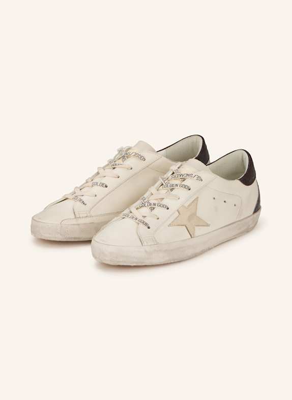 GOLDEN GOOSE Sneaker SUPER-STAR WEISS / DUNKELROT / SILBER