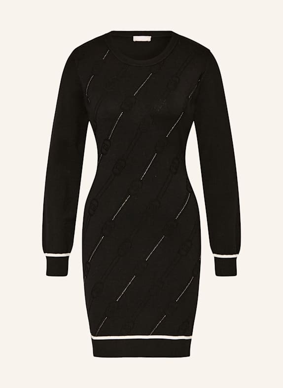 LIU JO Robe en maille avec pierres décoratives NOIR