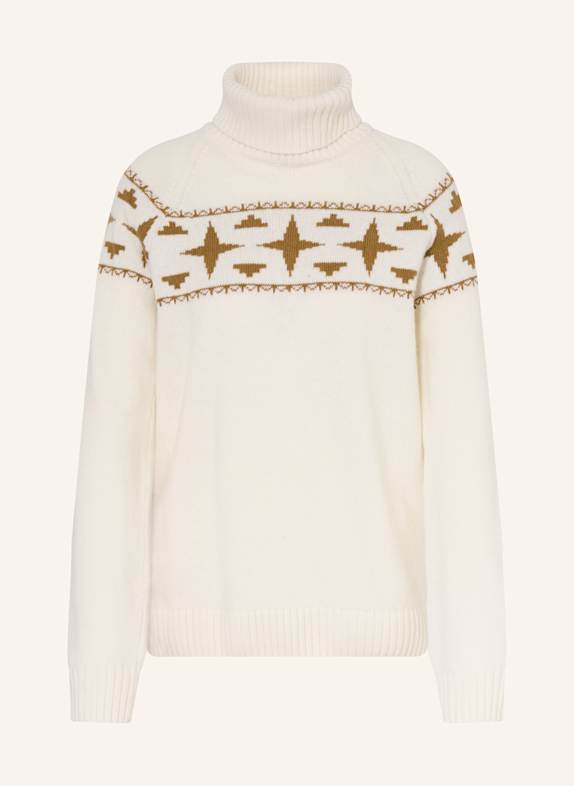 8848 Altitude Rollkragenpullover SAGE aus Merinowolle ECRU / CAMEL