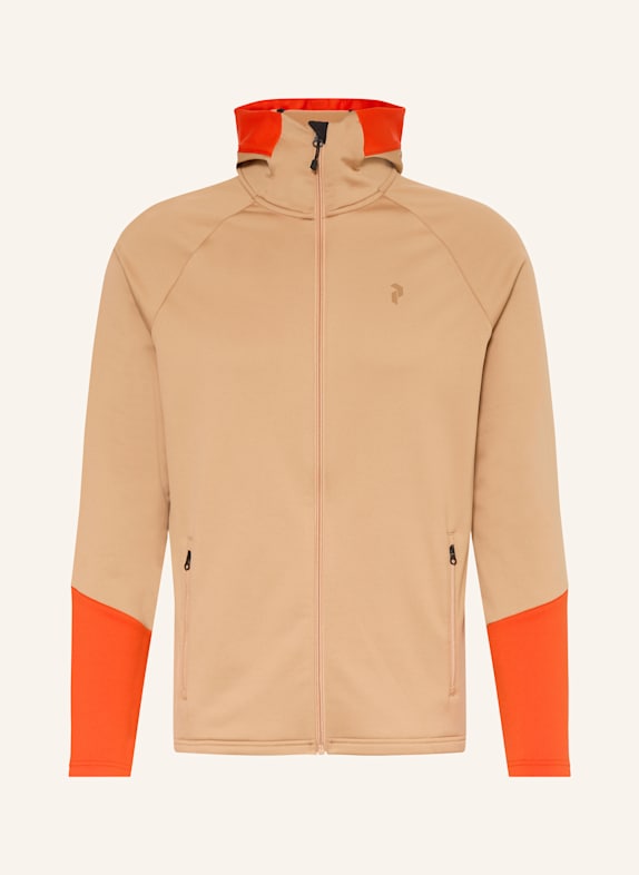 Peak Performance Midlayer-Jacke RIDER HELLBRAUN / ORANGE