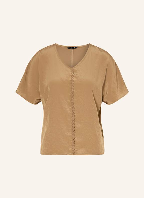 LUISA CERANO Blusenshirt im Materialmix BRAUN