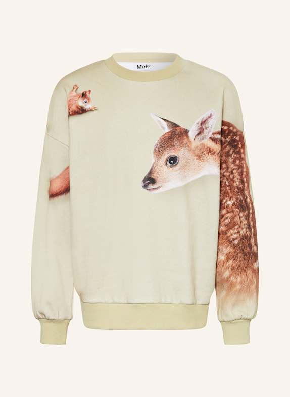 molo Mikina MAXI SVĚTLE ZELENÁ / HNĚDÁ