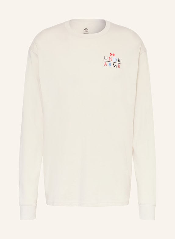 UNDER Top armour T-shirt Under Top armour Rush Seamless GeoSport cinzento LIGHT GRAY/ BLUE/ RED