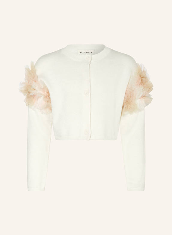 Billieblush Strickjacke mit Rüschen und Glitzergarn WEISS/ CREME/ GOLD