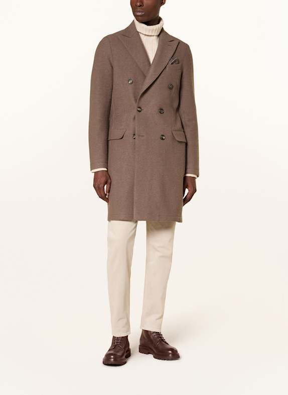 eleventy Vlněný kabát ČERNOŠEDÁ