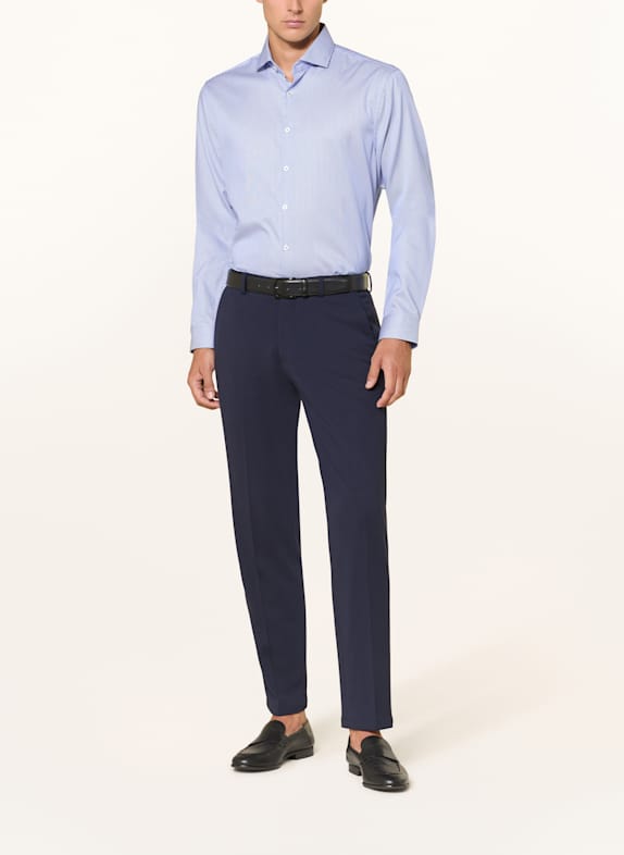 PAUL Overhemd Shaped Fit DONKERBLAUW / WIT