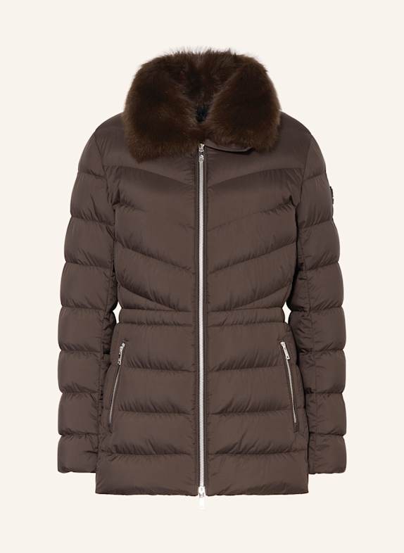 MOOSE KNUCKLES Daunenjacke BELLE COTE mit abnehmbarem Kunstfell DUNKELBRAUN