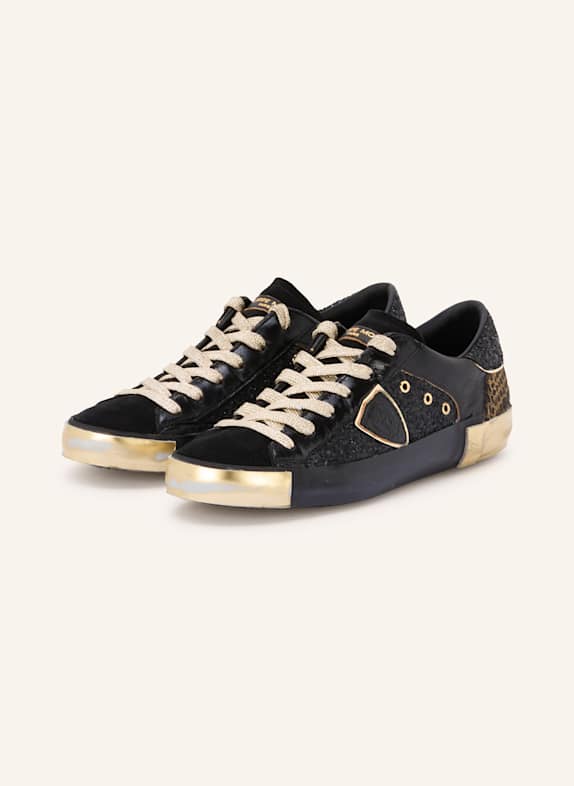 PHILIPPE MODEL Sneakers with sequins BLACK/ GOLD