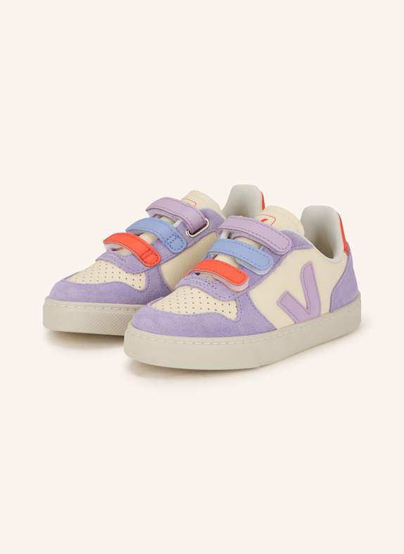 VEJA Sneaker V-10 ECRU / HELLLILA / ROT