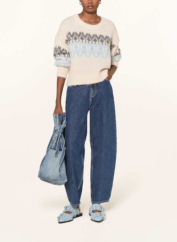 MRS 
HUGS Pullover mit Alpaka HELLGRAU / HELLBLAU / DUNKELGRAU