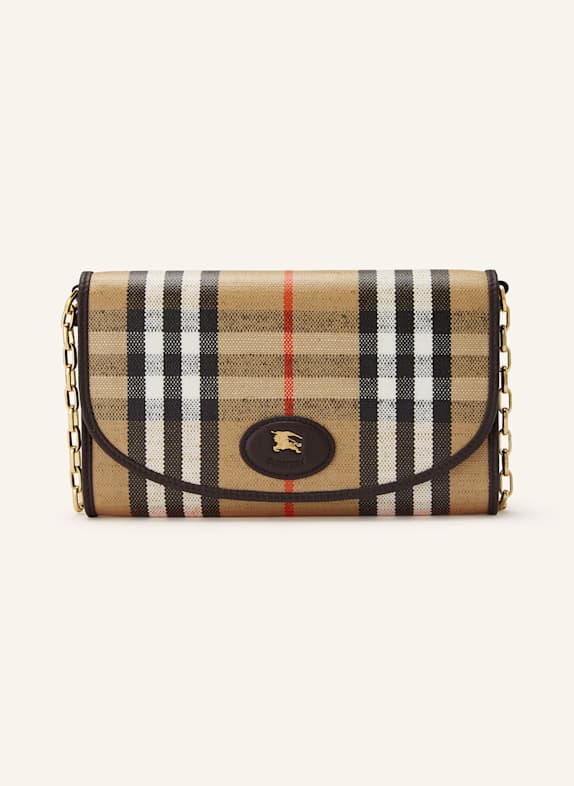BURBERRY Geldbörse HIGHLANDS zum Umhängen BEIGE/ SCHWARZ/ WEISS