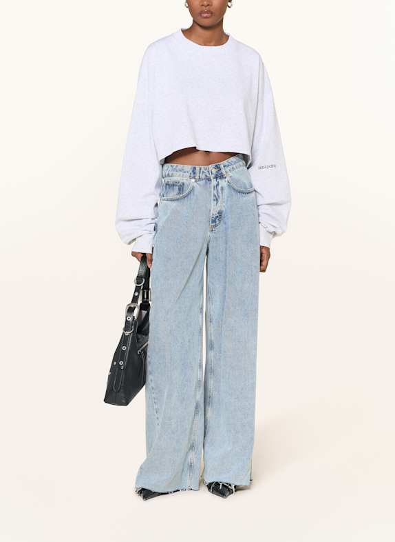 black palms Cropped longsleeve LICHTGRIJS