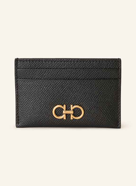 FERRAGAMO Etui na karty GANCINI CZARNY