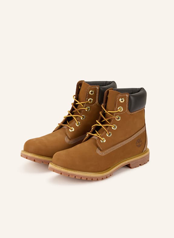 Timberland Botki sznurowane PREMIUM 6 INCH BRĄZOWY
