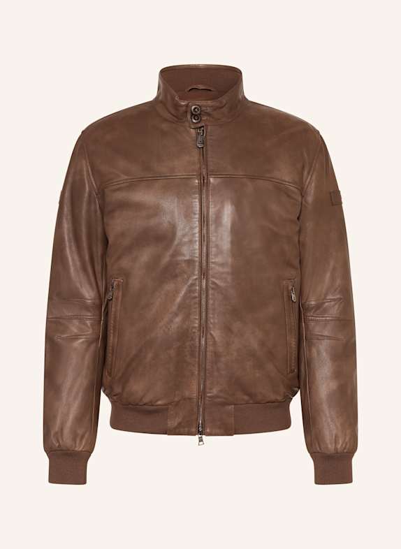 PEUTEREY FIONIA TT leather down jacket BROWN