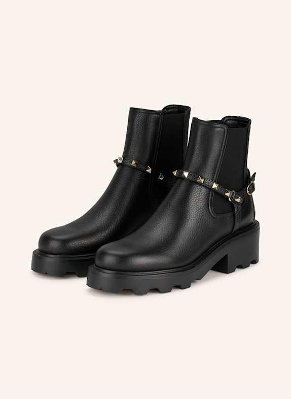 VALENTINO GARAVANI Chelsea-Boots ROCKSTUD mit Nieten SCHWARZ