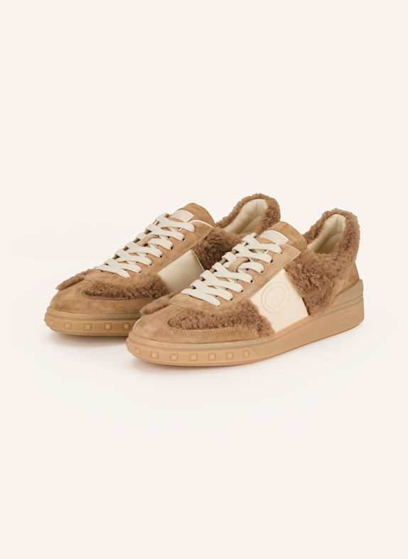 VALENTINO GARAVANI Sneakers UPVILLAGE with faux fur BROWN