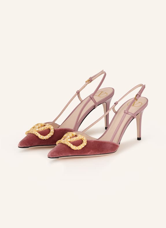 VALENTINO GARAVANI Slingpumps VLOGO SIGNATURE mit Schmucksteinen ALTROSA