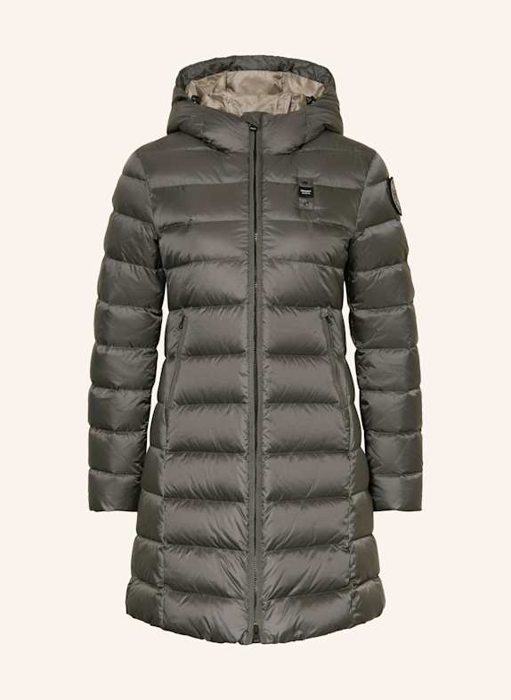 Blauer Daunenmantel AGNES BLAUGRAU