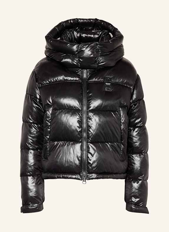 Blauer Steppjacke GLORIA mit abnehmbarer Kapuze SCHWARZ