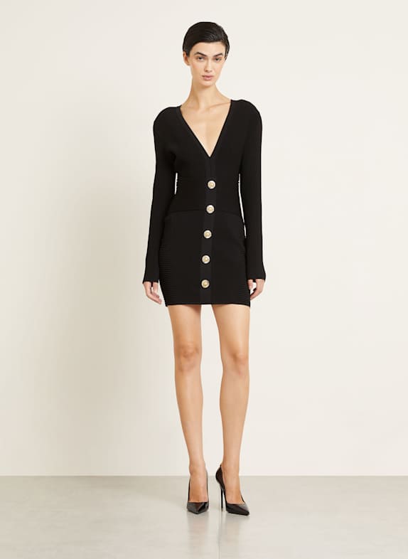 BALMAIN Strickkleid SCHWARZ