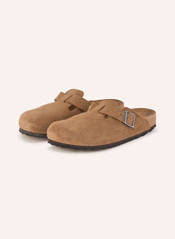 BIRKENSTOCK BOSTON SOFT FOOTBED slides BROWN