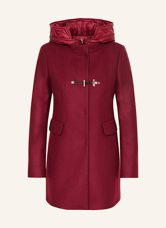 Fay Płaszcz wełniany z podpinką CIEMNOCZERWONY