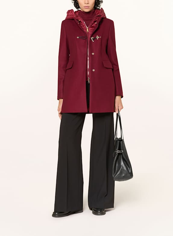 Fay Wollmantel mit Blende DUNKELROT