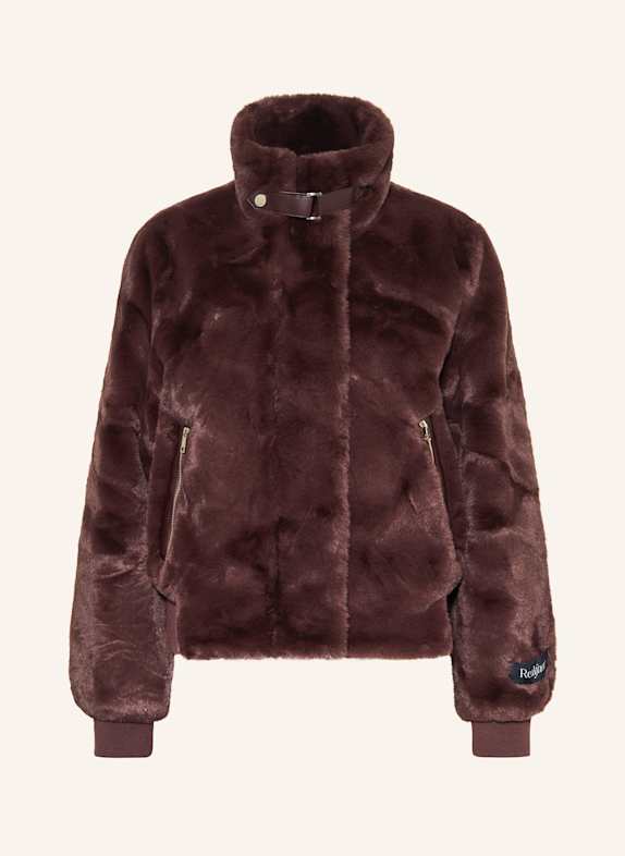 RINO & PELLE AMBRA faux fur bomber jacket BROWN