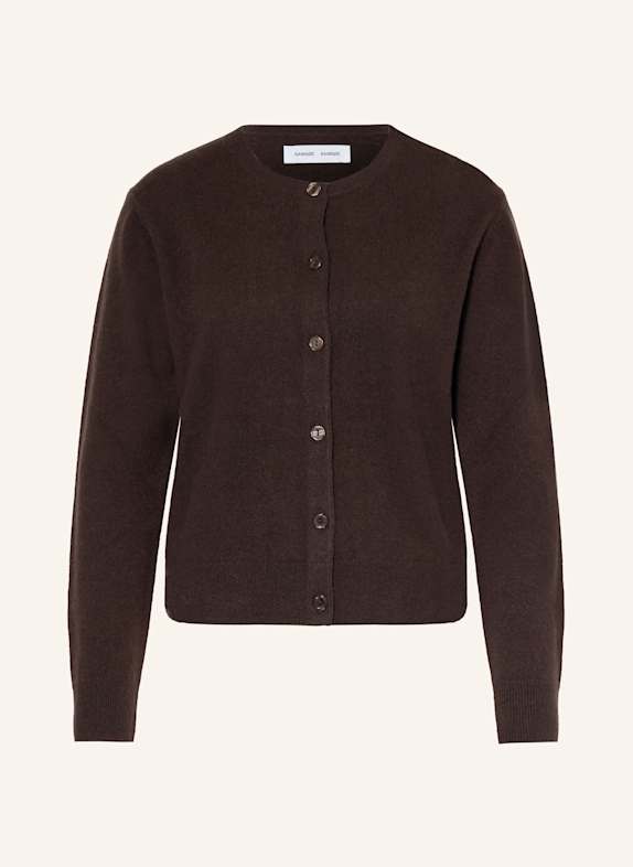 SAMSØE  SAMSØE Strickjacke SABOSTON aus Cashmere DUNKELBRAUN