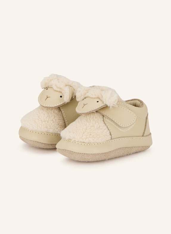 DONSJE Krabbelschuhe MATIJN mit Kunstfell CREME