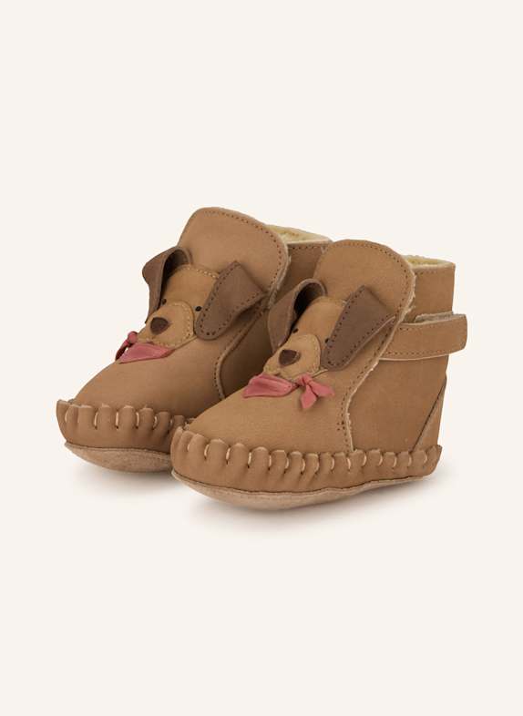 DONSJE Krabbelschuhe JUNUS BRAUN