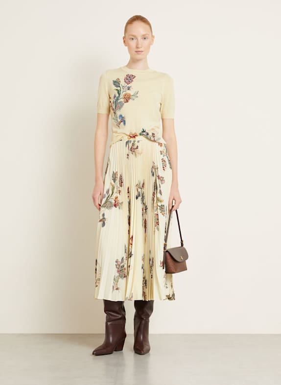 ETRO Gebreid shirt met glittergaren LICHTGEEL / GROEN / DONKERROOD
