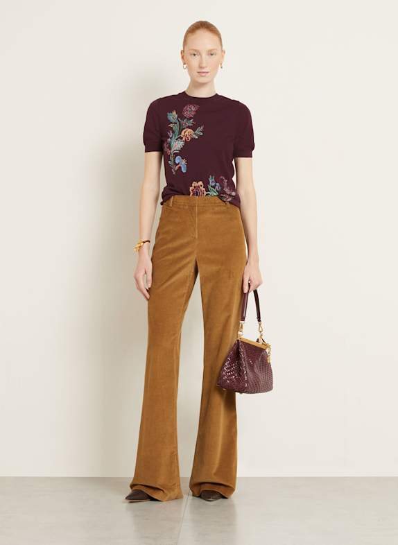 ETRO Gebreid shirt met glittergaren DONKERROOD