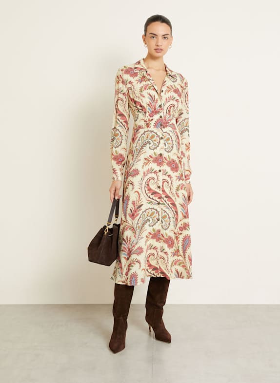 ETRO Shirt dress ECRU/ DARK RED/ DARK GREEN