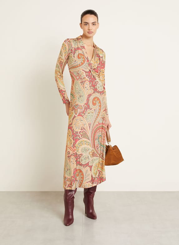 ETRO Cocktail dress DARK RED/ CREAM/ DARK GREEN