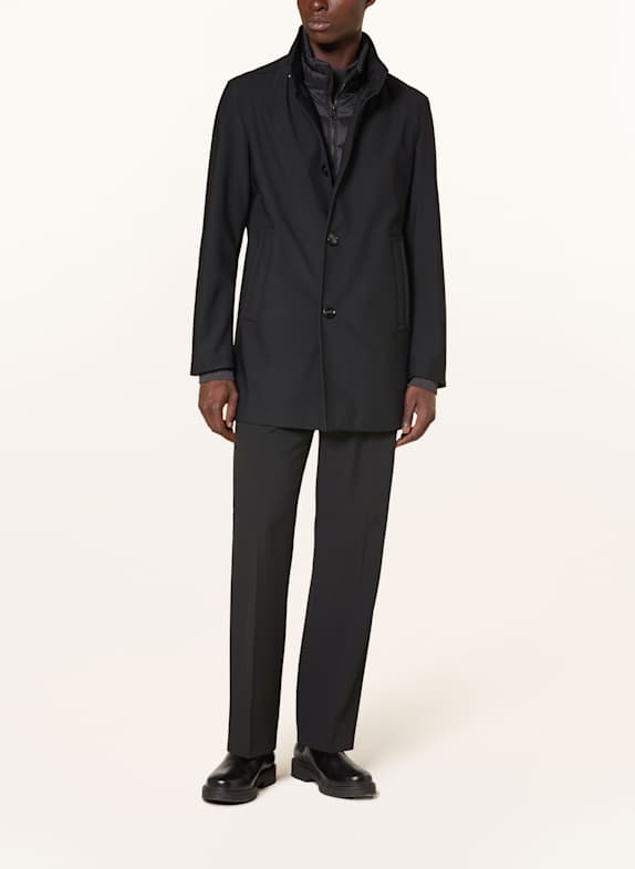 STRELLSON Mantel FINLAY FLEX 12 mit herausnehmbarer Blende SCHWARZ