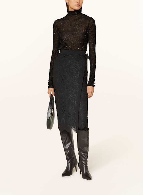 PINKO Wickelrock GALLETTA aus Spitze SCHWARZ