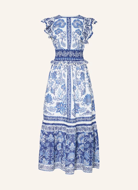 FARM RIO Kleid SHELL GARDEN mit Volants WEISS/ BLAU/ DUNKELBLAU