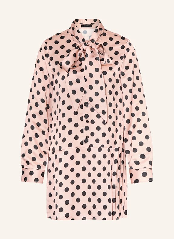 MARC JACOBS Sukienka z kokardą z satyny BLADORÓŻOWY/ CZARNY
