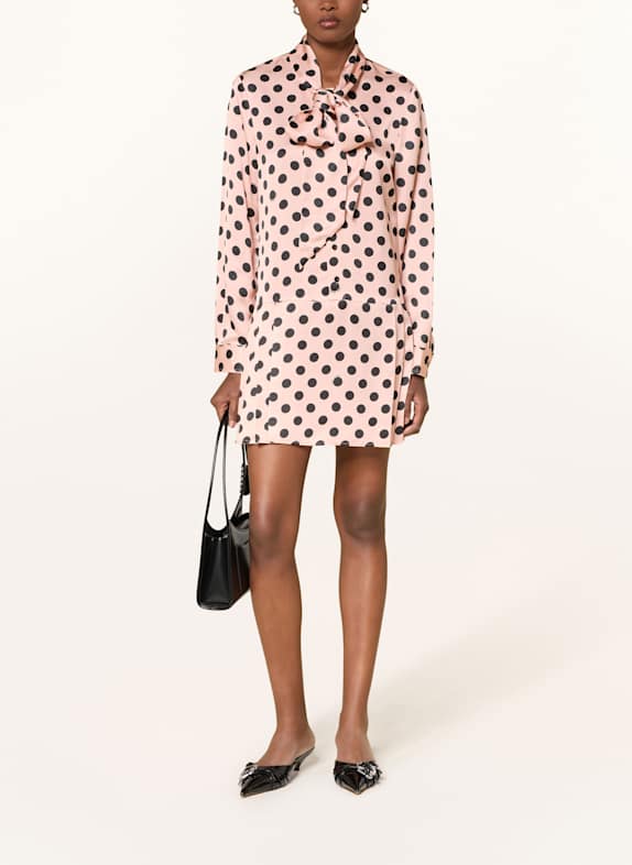 MARC JACOBS Schluppenkleid aus Satin ROSÉ / SCHWARZ