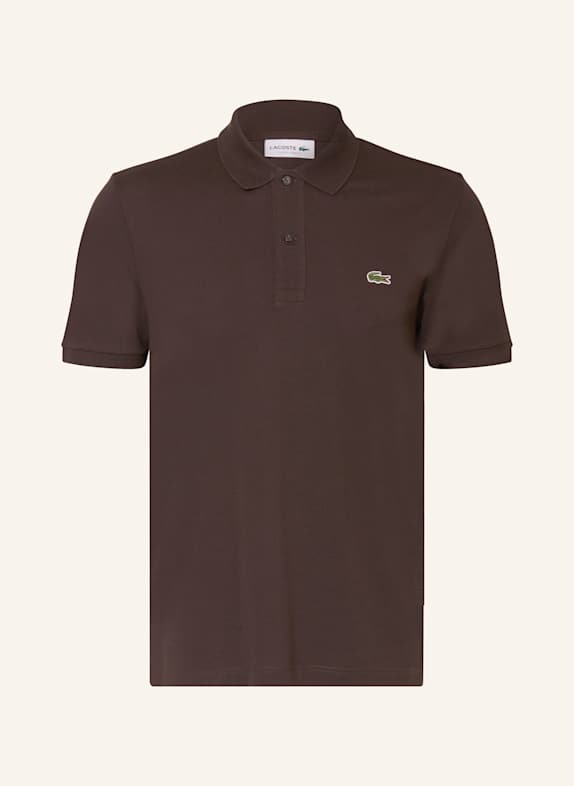 LACOSTE Piqué-Poloshirt Slim Fit DUNKELBRAUN