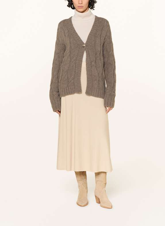RIANI Gebreid vest met alpaca TAUPE
