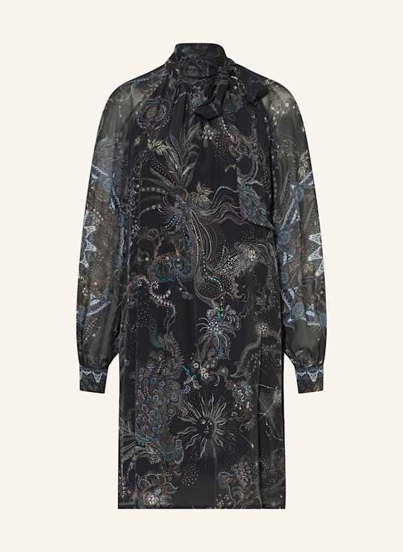 RIANI Kleid MANDALA mit Schluppe SCHWARZ / BLAU / WEISS