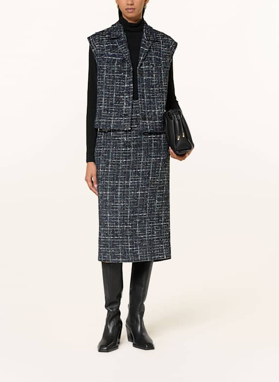 RIANI Bouclé rok met pailletten en glittergaren DONKERBLAUW