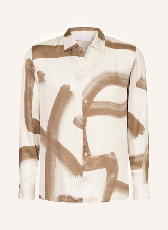 BALDESSARINI Chemise en satin EASY Comfort Fit ÉCRU/ CHAMEAU