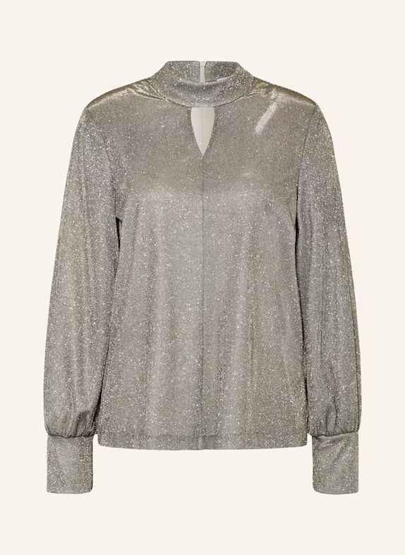 RIANI Blusenshirt mit Glitzergarn und Cut-out SILBER