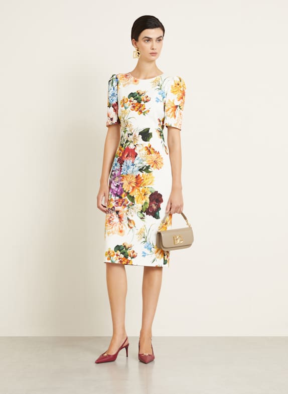 DOLCE & GABBANA Etuikleid LILA / DUNKELGELB